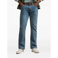 Blugi Light Blue Jeans With Belt Loops And Logo Patch On The Rear In Denim Man Barbati