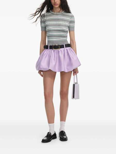 Pulovere Self-Portrait Self-Portrait Grey Striped Sweater With Crystal Trim GREY Femei (BM 18266763) 2