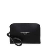 Genti Dolce & Gabbana Leather Beauty Case In Black Barbati