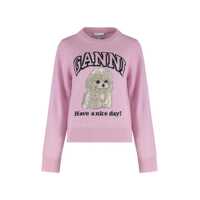 Pulovere Ganni Wool-Blend Crew-Neck Sweater Femei