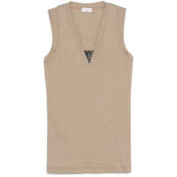 Topuri Brunello Cucinelli Cotton V-Necked Top Femei