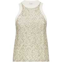 Topuri Brunello Cucinelli Embroidered Cotton Top Femei