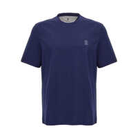 Tricouri Brunello Cucinelli Logo T-Shirt Barbati