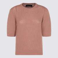 Pulovere Fabiana Filippi Maglie Rosa Fumo Femei