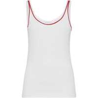 Topuri Brunello Cucinelli Cotton Top With Shiny Piping Femei