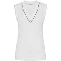Topuri Brunello Cucinelli Cotton V-Necked Top Femei
