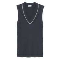 Topuri Brunello Cucinelli Cotton V-Necked Top Femei
