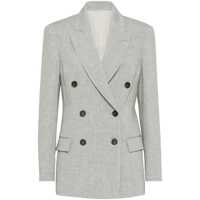 Sacouri Brunello Cucinelli Linen Double-Breasted Jacket Femei