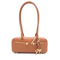 Genti de umar Self-Portrait 'Tan Leather Baguette With Charm' Shoulder Bag Femei