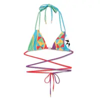 Sutiene Loewe x Paula's Ibiza Printed Triangle Bikini Top Femei