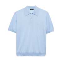 Tricouri Polo Prada Knitted Wool Polo Shirt Barbati