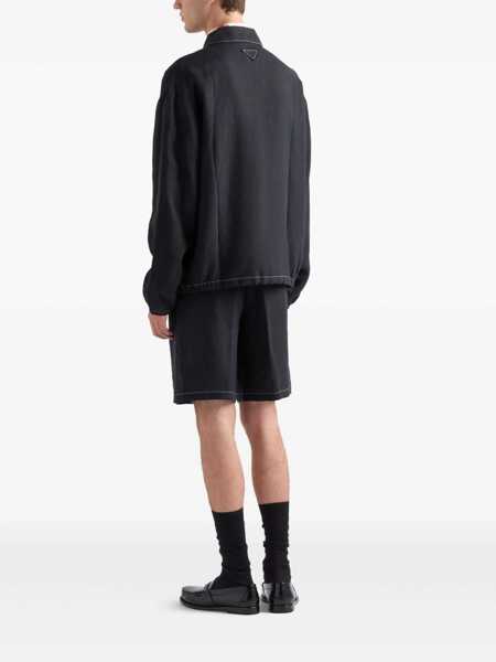 Pantaloni Prada Prada Linen Bermuda-Shorts Black Barbati (BM 18270987) 3