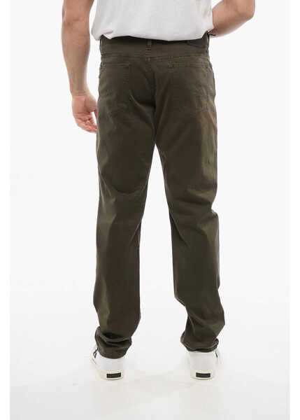 Pantaloni casual CORNELIANI Id 5-Pocketed Cotton Blend Pants Military Green Barbati (BM 18271363) 2
