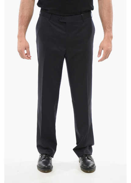 Pantaloni eleganti CORNELIANI Virgin Wool Mantua Pants With Belt Loops Blue Barbati (BM 18271375) 1