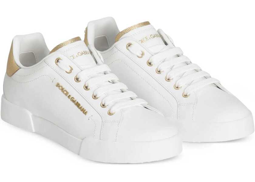 Sneakers Dolce & Gabbana Portofino Sneakers BIANCO/ORO Femei (BM 18271489) 2