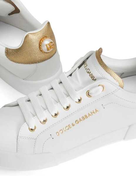 Sneakers Dolce & Gabbana Portofino Sneakers BIANCO/ORO Femei (BM 18271489) 4