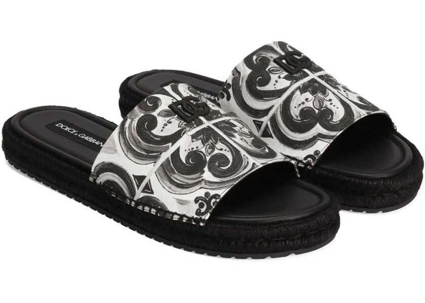 Sandale Dolce & Gabbana Cotton Sandals MAIOLICA 3 NERO Barbati (BM 18271501) 2