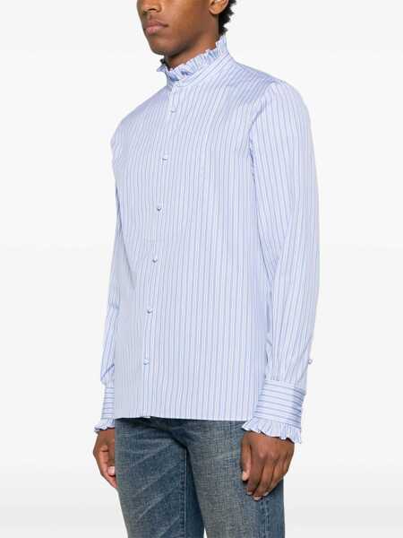 Camasi casual Valentino Garavani Striped plastron and ruffle Shirt RIGA CELESTE/BIANCO/BLU Barbati (BM 18271558) 3