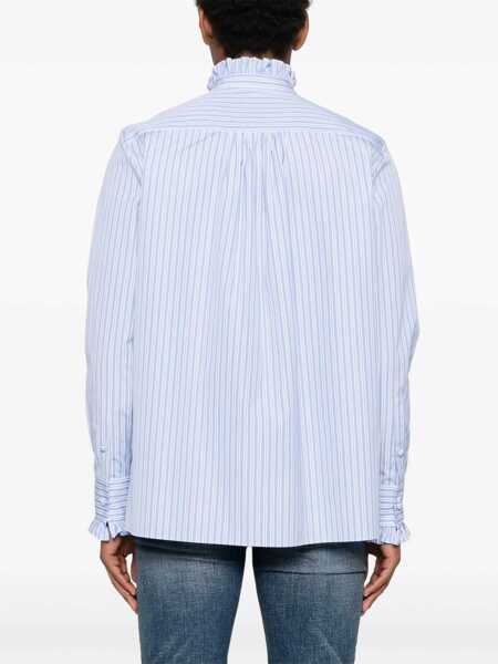 Camasi casual Valentino Garavani Striped plastron and ruffle Shirt RIGA CELESTE/BIANCO/BLU Barbati (BM 18271558) 4