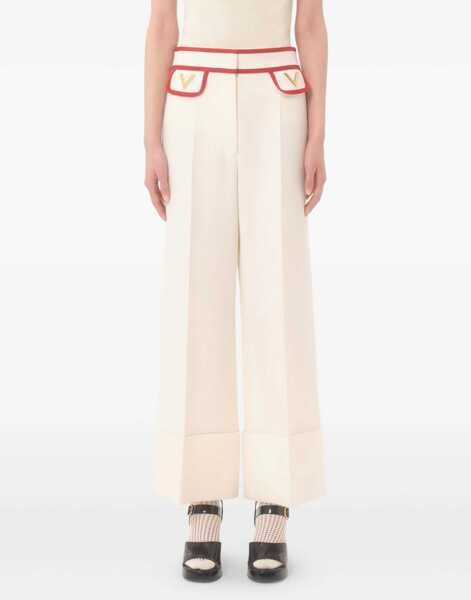 Pantaloni casual Valentino Garavani Crepe Couture Pants IVORY Femei (BM 18271702) 3