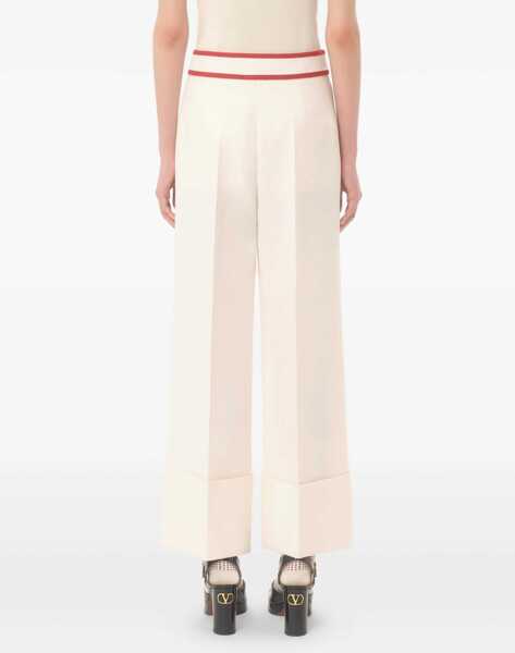 Pantaloni casual Valentino Garavani Crepe Couture Pants IVORY Femei (BM 18271702) 5