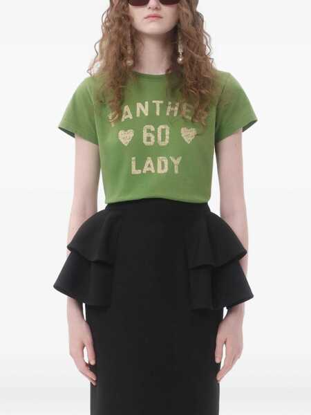 Tricouri Valentino Garavani Printed Cotton T-Shirt GREEN Femei (BM 18271885) 3