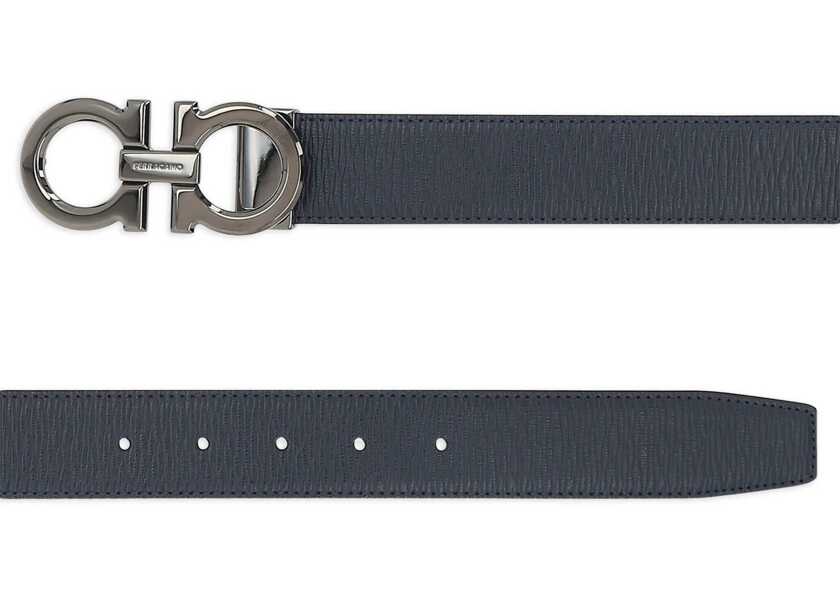 Curele Ferragamo Cintura Reversibile Gancini BLUE Barbati (BM 18271903) 2