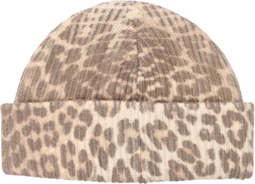 Palarii Ganni Wool Hat With Leopard Pattern ANIMALIER Femei (BM 18271957) 2