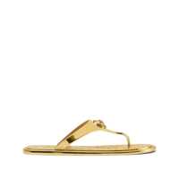Balerini Versace Beige Thong Slided With Medusa Plaque On The Front And Laminated Design In Tech Fabric Woman