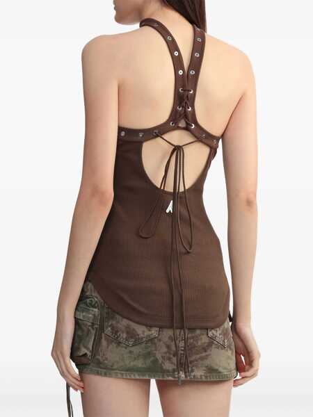 Topuri THE ATTICO The Attico Cotton Top BROWN Femei (BM 18273117) 4