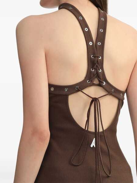 Topuri THE ATTICO The Attico Cotton Top BROWN Femei (BM 18273117) 5