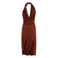 Rochii Bottega Veneta Dama - Rochii Bottega Veneta Bottega Veneta Draped Jersey Dress Brown Femei (BM 18274059) - B-mall.ro