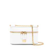 Genti de umar 'Sicily Cube' White Shoulder Bag With Logo Plaque On The Front And Double Zip In Leather Woman Femei
