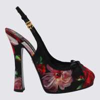 Pantofi cu toc Dolce & Gabbana Black And Multicolor Pumps Femei