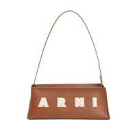 Genti de umar Marni Brown Leather Shoulder Bag Femei