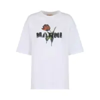 Tricouri Polo Marni White Cotton T-Shirt Femei