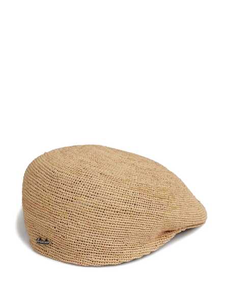 Palarii BORSALINO Cap Miami Berretto-Rafia Crochet/Flat Beret Beige Barbati (BM 18278973) 2