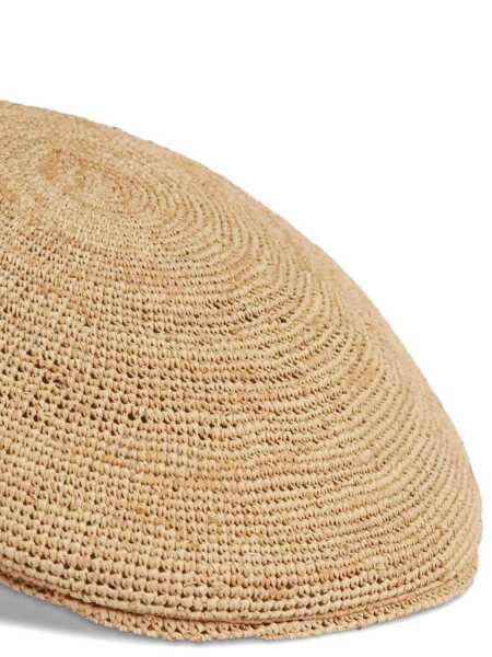 Palarii BORSALINO Cap Miami Berretto-Rafia Crochet/Flat Beret Beige Barbati (BM 18278973) 4
