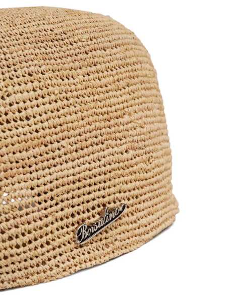 Palarii BORSALINO Cap Miami Berretto-Rafia Crochet/Flat Beret Beige Barbati (BM 18278973) 5