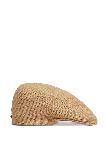 Palarii BORSALINO Cap Miami Berretto-Rafia Crochet/Flat Beret Beige Barbati (BM 18278973) 1