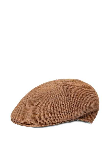 Palarii BORSALINO Cap Miami Berretto-Rafia Crochet/Flat Beret Brown Barbati (BM 18278976) 2