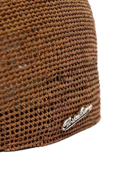 Palarii BORSALINO Cap Miami Berretto-Rafia Crochet/Flat Beret Brown Barbati (BM 18278976) 4