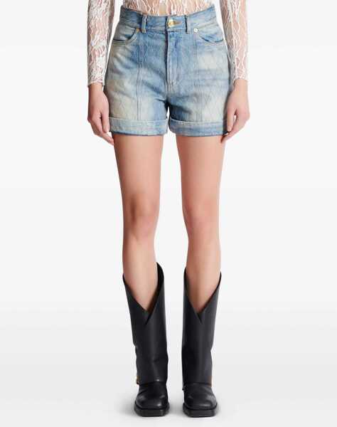 Pantaloni scurti Balmain Denim Shorts BLEU JEAN CLAIR Femei (BM 18279214) 5