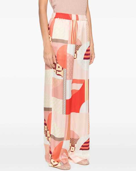 Pantaloni casual Fendi Patchwork print silk crepe Pants BAHAMAS-25 Femei (BM 18279217) 3