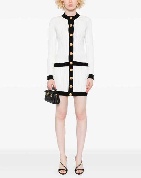 Cardigane Balmain Contrast trim Cardigan BLANC/NOIR Femei (BM 18279229) 2