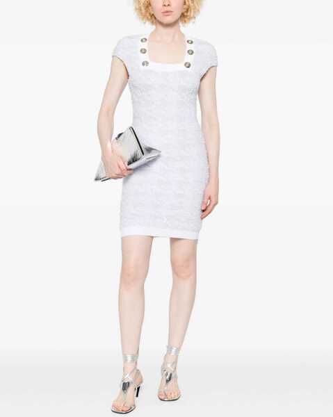 Rochii Balmain Stretch midi Dress BLEU/BLANC Femei (BM 18279241) 2