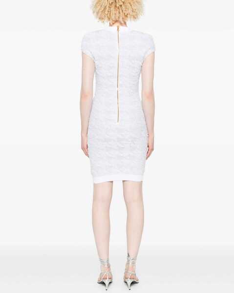 Rochii Balmain Stretch midi Dress BLEU/BLANC Femei (BM 18279241) 4