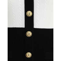 Rochii SS BUTTONED V-NECK TORSADE KNIT DRESS Femei