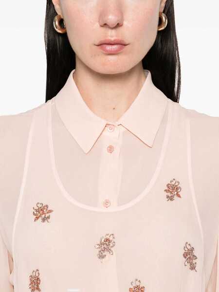 Bluze Fendi Embroidered Georgette Top PINK Femei (BM 18279640) 4