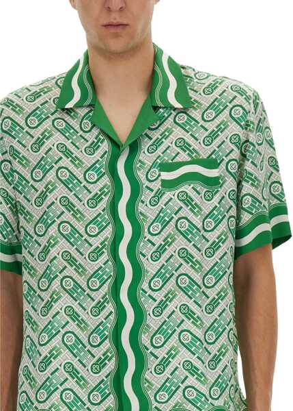 Camasi casual Casablanca Short-Sleeved Shirt GREEN Barbati (BM 18279697) 4